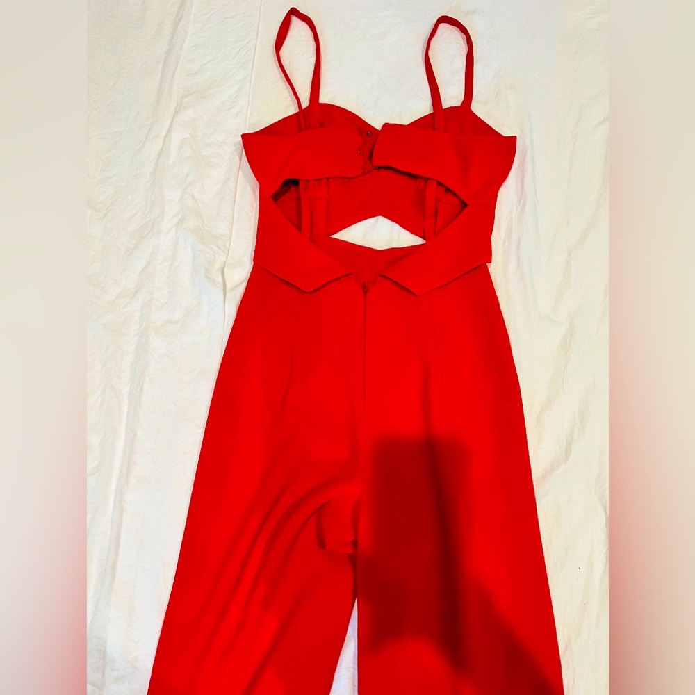 Red Intermix Jumpsuit - Picture 2 of 4